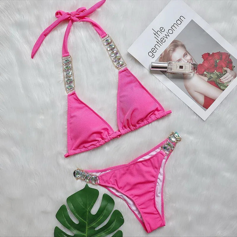 Luxus Bikini mit Strass – Push-Up Bandage Set von Para Praia